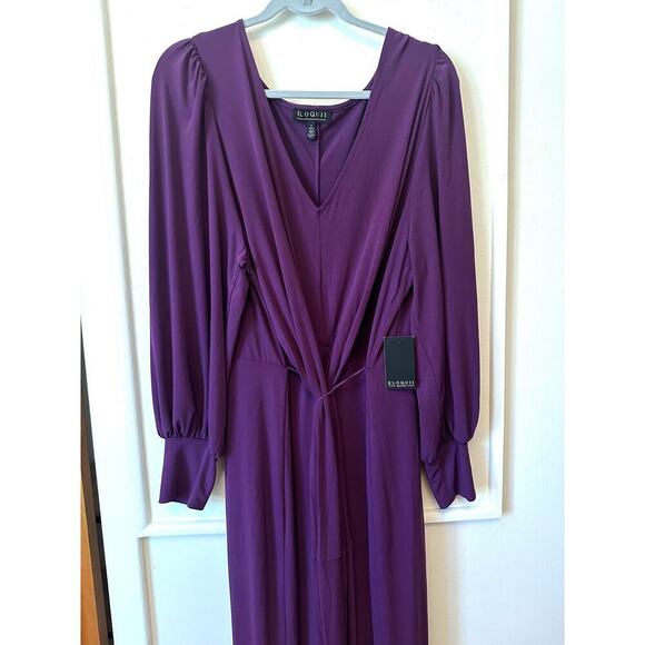 Eloquii Cross Front Purple Midi Dress Size 24 - Picture 2 of 8
